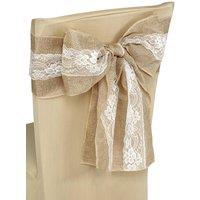 Neel Blue 10pcs Hessian Chair Sashes, 22cm x 280cm in White | Size: 22 cm x 280 cm