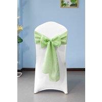 Neel Blue 10pcs Hessian Chair Sashes, 22cm x 280cm in Pale Green | Size: 22 cm x 280 cm