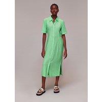 Millie Plisse Shirt Midi Dress