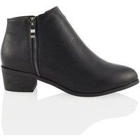 XY London Women's 'Alberto' Low Heel Zip Up Ankle Boots in Black | Size: 6