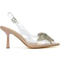 XY London Women's 'Alaina' Perspex Slingback Stiletto Heel Court Shoes in Nude | Size: 3