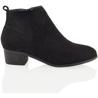 XY London Women's 'Melodie' Zip Up Cowboy Ankle Boots With Low Block Heel in Jet Black | Size: 7