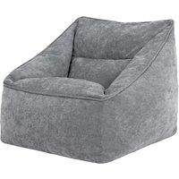 icon Natalia Chenille Adults Bean Bag Armchair, Ready Filled Large Beanbag Grey in Mid Grey | Size: XL