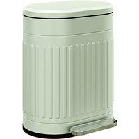 HOMCOM 20L Pedal Bin, Metal Kitchen Bin with Soft-close Lid, Light Green | Size: Small