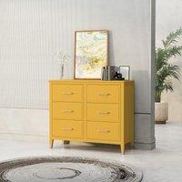 Cabinet Bits Palazzi 6 Drawer Chest of Drawers in Mustard
