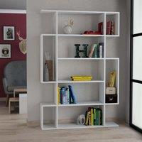 Decortie Mito' Modern Bookcase Display Unit 161cm in White | Size: 2 Pack