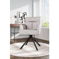 Beige Modern Frosted Velvet Swivel Armchair
