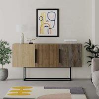 Decortie Doors Sideboard' Modern Sideboard Cabinet Storage Console in Brown | Size: 2 Pack