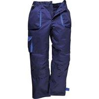 Portwest Men's Contrast Workwear Trousers (TX11) Pants in Navy | Size: Large
