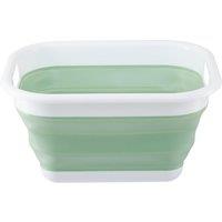 Orsina Collapsible Green White Laundry Basket, nature friendly Rubber Build Basket, Folding Washing Hamper With Handles