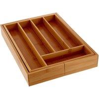 Orsina Bamboo Expandable Small Cutlery Tray, Durable nature friendly Drawer Organizer for Kitchen in Natural