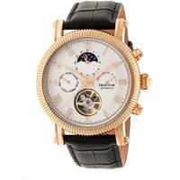 Winston Semi-Skeleton Leather-Band Watch
