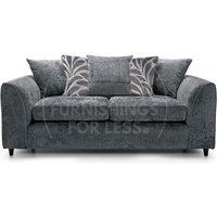 Furnishings For Less UK Zina Chenille Fabric 3 Seater Sofa Scatter Back in Grey