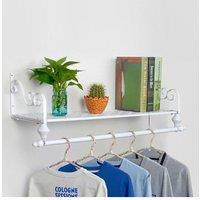 Wall Mounted Metal Clothes Garment Shop Display Rack with Shelf