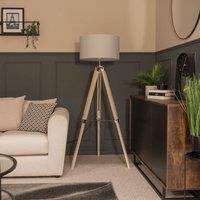 ValueLights Clipper Tripod Brown Floor Lamp