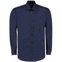 Kustom Kit Men's Classic Long-Sleeved Business Shirt in Dark Navy | Size: 19.5 in