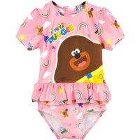 Hey Duggee Girl's 1 Piece Swimming Costume | Pink | Official Merch | Size: 2-3 Years