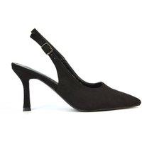 XY London Women's 'Valerie' Stiletto High Heel Closed Toe Slingback Court Shoes in Black | Size: 4