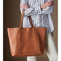 OSPREY LONDON Women's The Vintage Leather Santa Fe Tote Bag in Tan
