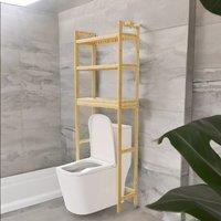 Pirlo Plush 3 Tier Bamboo Over Toilet Storage Unit in Brown