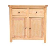 Cabinet Bits Lugo Waxed 2 Drawer 2 Door Sideboard Brass Knob in Light Brown