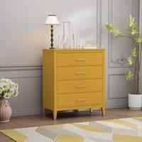 Cabinet Bits Palazzi 4 Drawer Chest of Drawers in Mustard