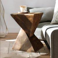Pirlo Plush Industrial Concrete Indoor Outdoor Side Table Nordic in Brown