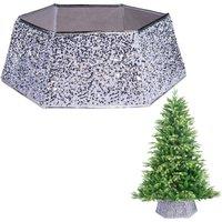 Shatchi 26.8Inch Christmas Tree Skirt Foldable Sequin Xmas Tree Stand Base Cover Collar Trunk Basket Ring for Tree Decorations | Size: 1 Pack
