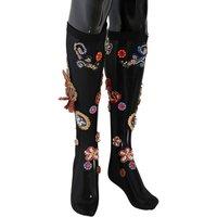 Dolce & Gabbana Women's Embellished KneeHigh Socks - Black Hosiery | Size: Small
