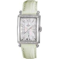 Gevril Women's Avenue of Americas Mini, Swiss Quartz Watch, White/Green MOP Dial, Calfskin Alligator, & Sapphire Crystal in White