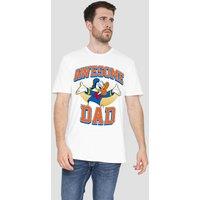 Disney Men's Donald Duck Awesome Dad Donald T-Shirt White | Size: 2XL