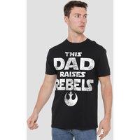 Star Wars Men's Father'S Day Dad Raises Rebels T-Shirt Black | Size: Large