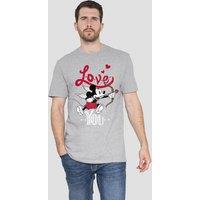 Mickey Mouse Men's Cupid Love You Valentine'S Day T-Shirt Grey | Size: Medium