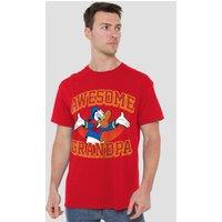 Disney Men's Donald Duck Awesome Grandpa Donald T-Shirt Red | Size: XL