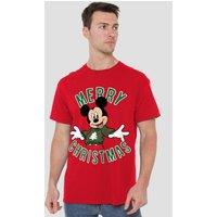 Mickey Mouse Men's Christmas Jumper T-Shirt Red | Size: Large