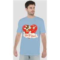 Mickey Mouse Men's Vintage Valentine'S Day Luv You Lots T-Shirt Light Blue | Size: XL