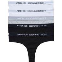 French Connection Women's 5 Pack Cotton Thongs in White | Size: XS
