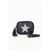 Sarta Women's Maeve - Italian Leather Crossbody Bag - Navy Star, Pebbled