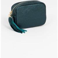 Sarta Women's Beau - Italian Leather Crossbody Bag - Teal, Metallic in Teal