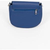 Sarta Women's Cassandra Italian Leather Crescent Crossbody - Royal Blue, Pebbled in Blue