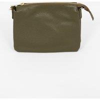 Gia Italian Leather Crossbody Bag - Khaki, Pebbled