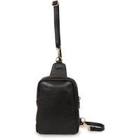 Sarta Women's Tara Pebbled Italian Leather Crossbody Sling Bag in Black