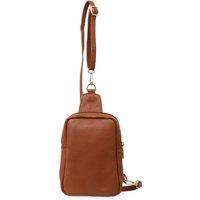 Sarta Women's Tara Pebbled Italian Leather Crossbody Sling Bag in Tan