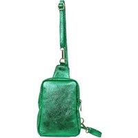 Tara Metallic Italian Leather Crossbody Sling Bag