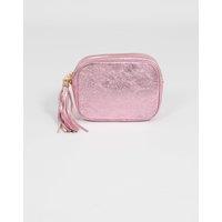 Sarta Women's Beau - Italian Leather Crossbody Bag - Light Pink, Metallic in Light Pink