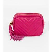 Misty Chevron Crossbody Bag - Raspberry, Pebbled