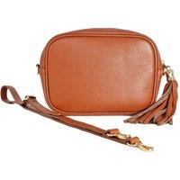 Beau Italian Leather Crossbody Bag - Tan, Pebbled