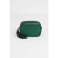 Beau - Italian Leather Crossbody Bag - Green, Metallic