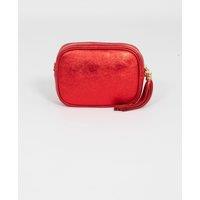 Sarta Women's Beau - Italian Leather Crossbody Bag - Scarlet, Metallic in Scarlet