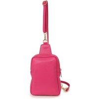 Sarta Women's Tara Pebbled Italian Leather Crossbody Sling Bag in Raspberry